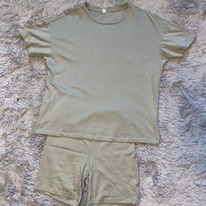 Oversized Tee and Biker Shorts Set